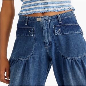 We the Free Lotus wide leg jeans with ankle tie